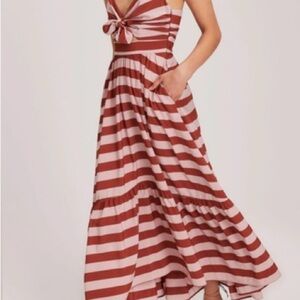 A.L.C. Laurel Striped Cutout Dress